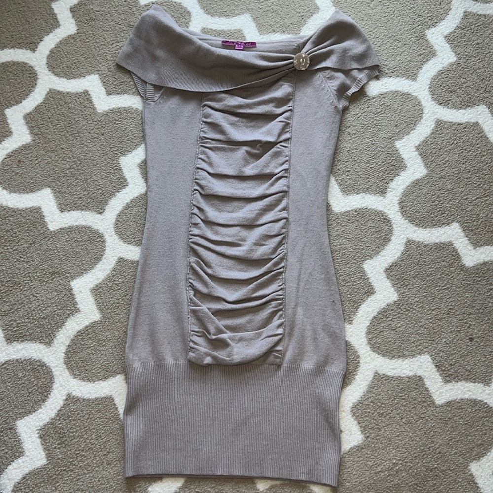 Beige sweater dress